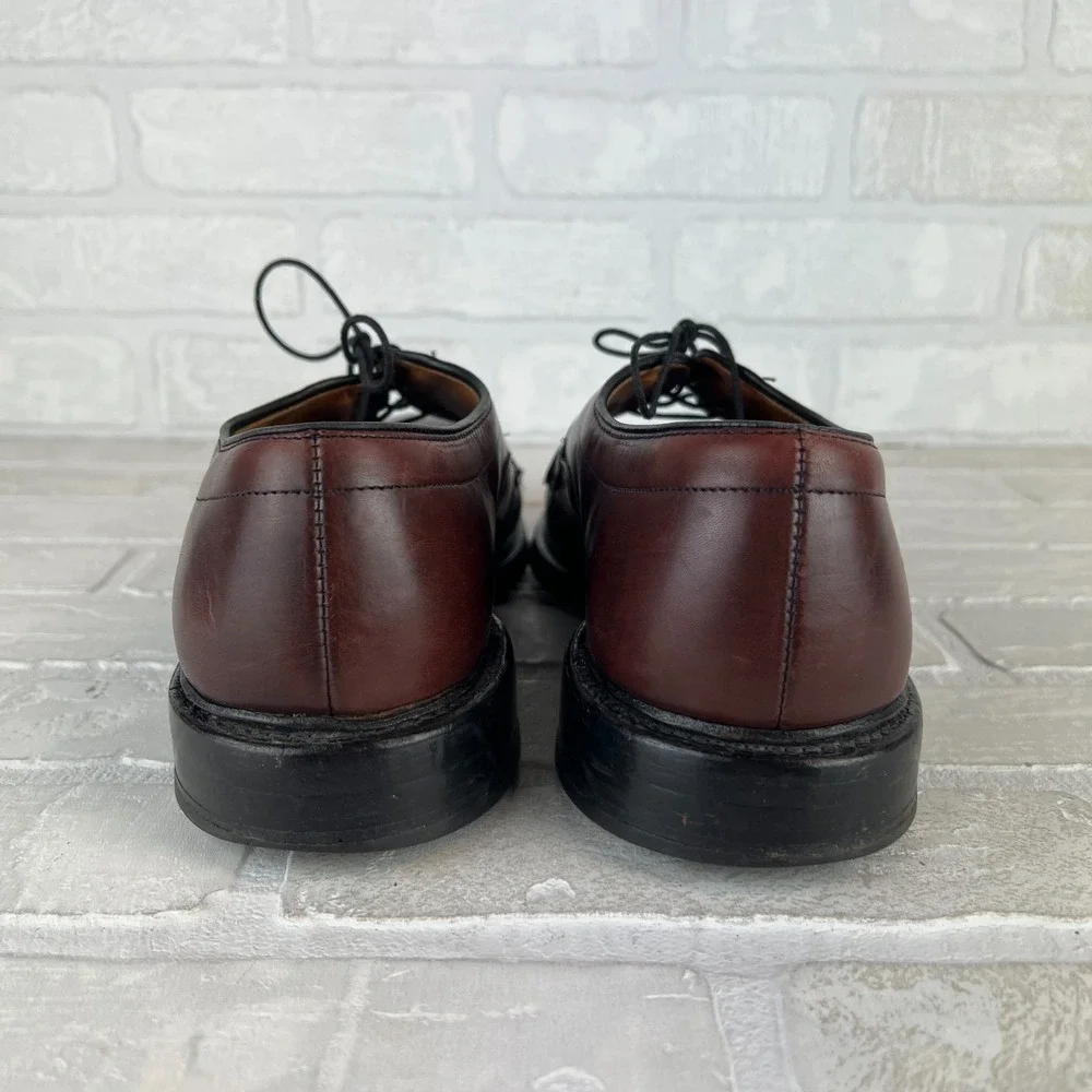 Allen Edmonds Hillcrest Oxford Shoes Mens 10 D Burgundy Leather Bicycle Toe 5974